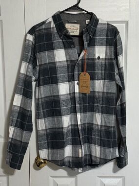 Weatherproof Men's Black & White Plaid Button-Down Shirt